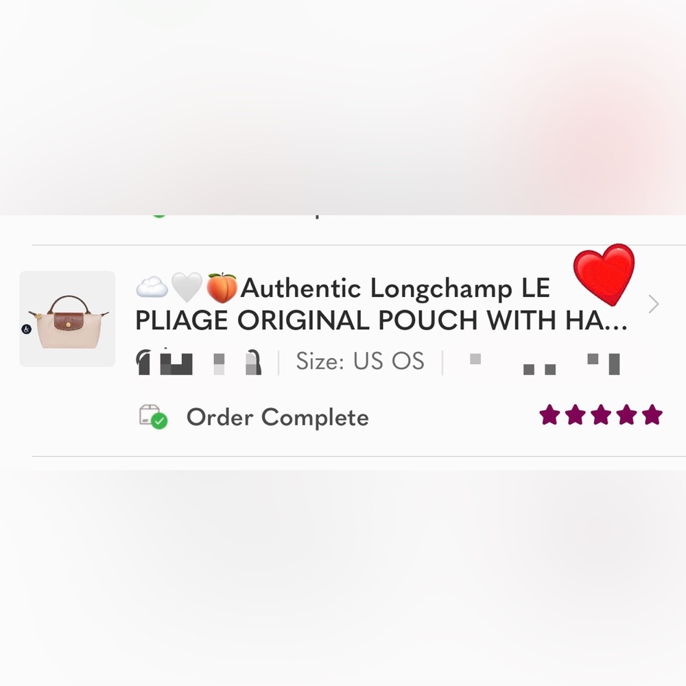 🐈 ☁️🍑Authentic Longchamp LE PLIAGE ORIGINAL POUCH WITH HANDLE - paper colour🍑☁️🐈 - Picture 13 of 17